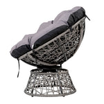 Outdoor Lounge Setting Papasan Chair Wicker Table Garden Furniture Grey