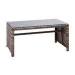 4 Pcs Outdoor Sofa Set With Storage Cover Rattan Chair Furniture Grey