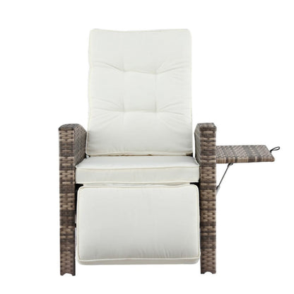 Outdoor Recliner Chair Wicker 140x64x85cm
