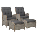 Outdoor Patio Furniture Wicker Sofa Lounger 2pcs
