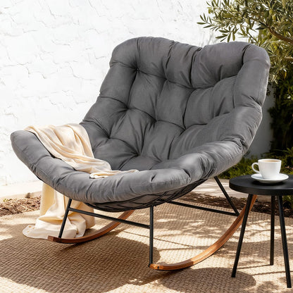 Outdoor Rocking Chair Grey 107x91x98cm