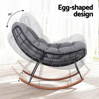 Outdoor Rocking Chair Grey 107x91x98cm