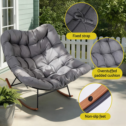 Outdoor Rocking Chair Grey 107x91x98cm