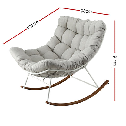 Papasan Rocking Chair Outdoor Patio Lounge | HomeAndLiving