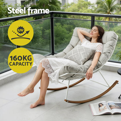 Papasan Rocking Chair Outdoor Patio Lounge | HomeAndLiving