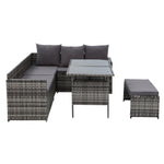 Outdoor Furniture Dining Setting Sofa Set Wicker 8 Seater Storage Cover Mixed Grey