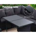 Outdoor Furniture Dining Setting Sofa Set Lounge Wicker 9 Seater Black