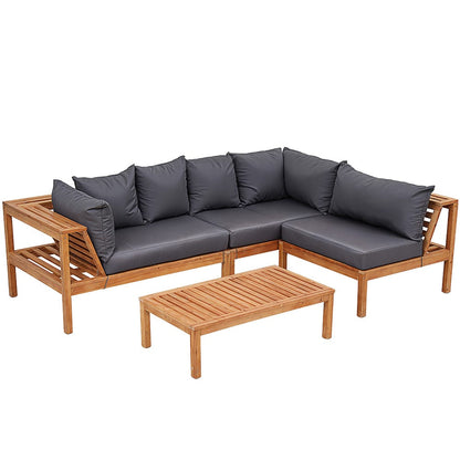 Outdoor Sofa Set Natural Wood 80x80x63.5cm