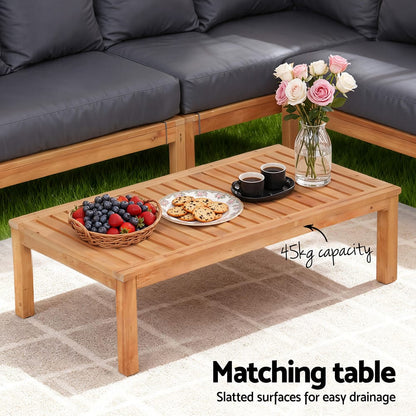 Outdoor Sofa Set Natural Wood 80x80x63.5cm