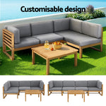 4-Piece Outdoor Sofa Set Wooden Couch Lounge Setting 5PCS