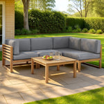 4-Piece Outdoor Sofa Set Wooden Couch Lounge Setting 5PCS