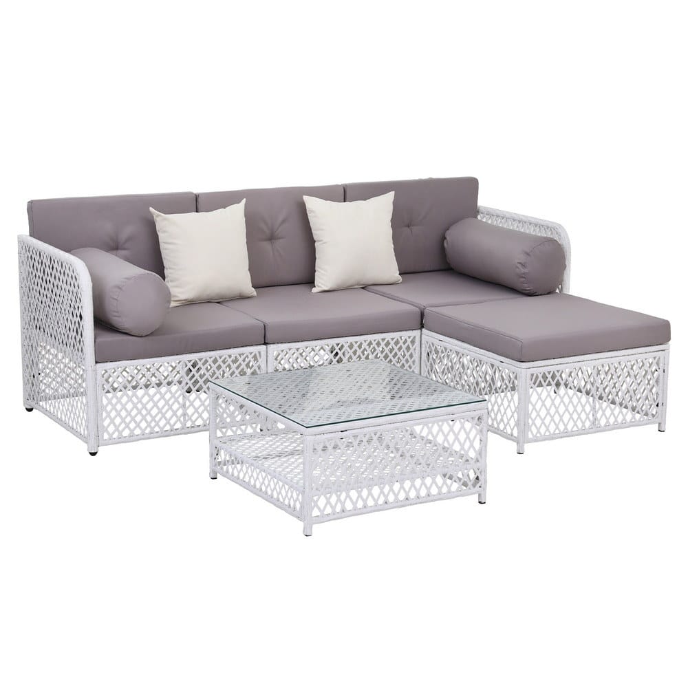 Outdoor Sofa Set White 64x64x62cm