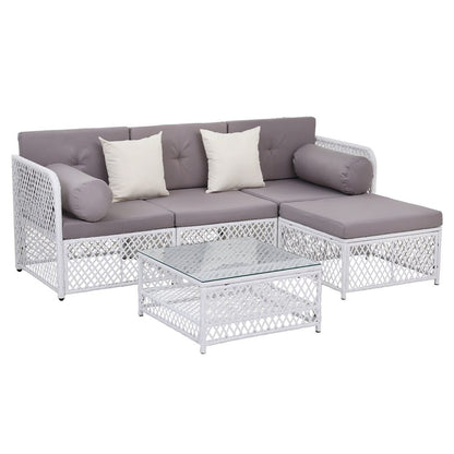 Outdoor Sofa Set White 64x64x62cm