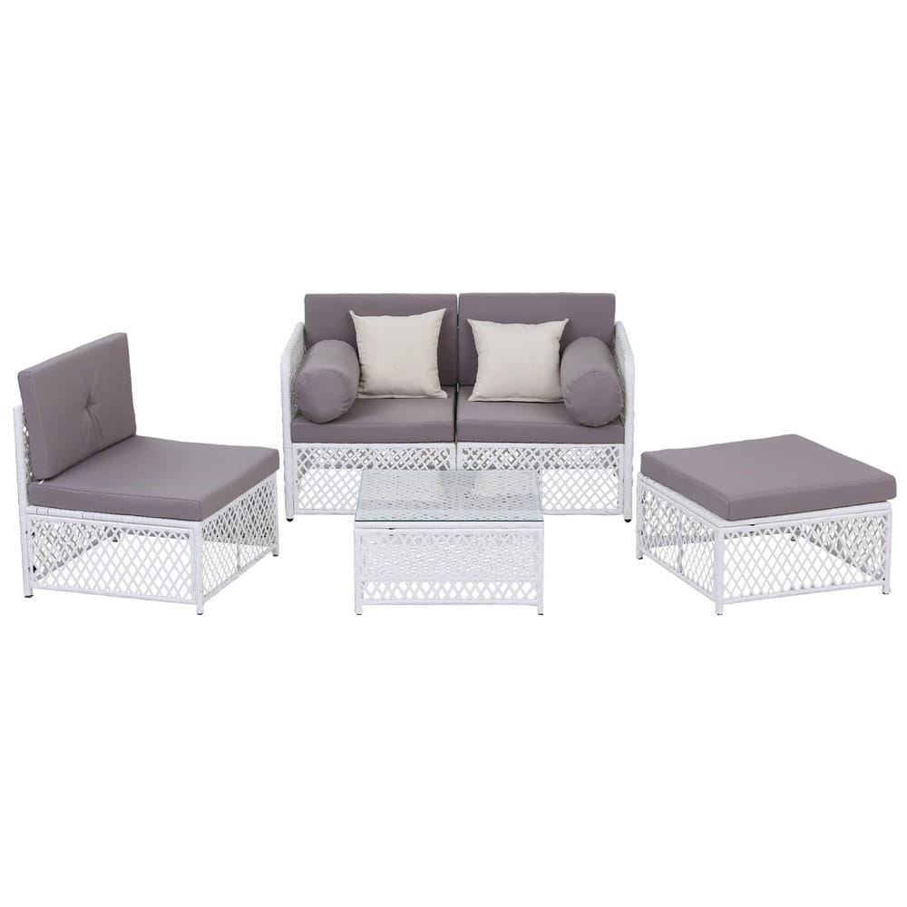 Outdoor Sofa Set White 64x64x62cm