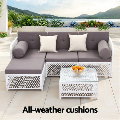 Outdoor Sofa Set White 64x64x62cm