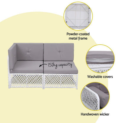 Outdoor Sofa Set White 64x64x62cm