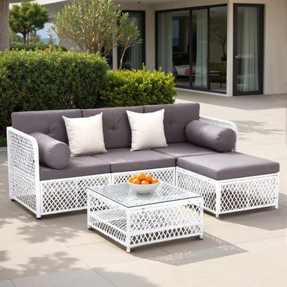 Outdoor Sofa Set White 64x64x62cm