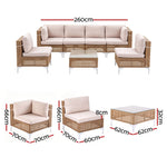 6 Seater Rattan Outdoor Sofa Set 7 Piece | HomeAndLiving