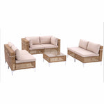 6 Seater Rattan Outdoor Sofa Set 7 Piece | HomeAndLiving