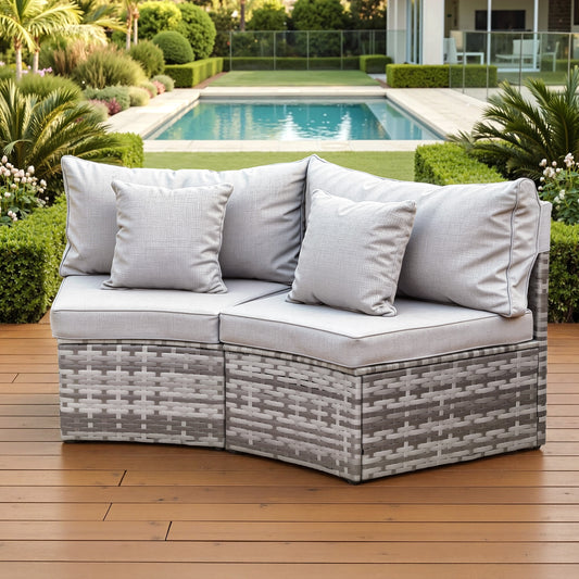 Outdoor Rattan Sofa Set 2 Piece Patio Chairs | HomeAndLiving