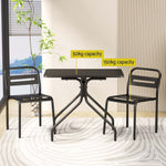 3PC Outdoor Bistro Set Patio Furniture Black