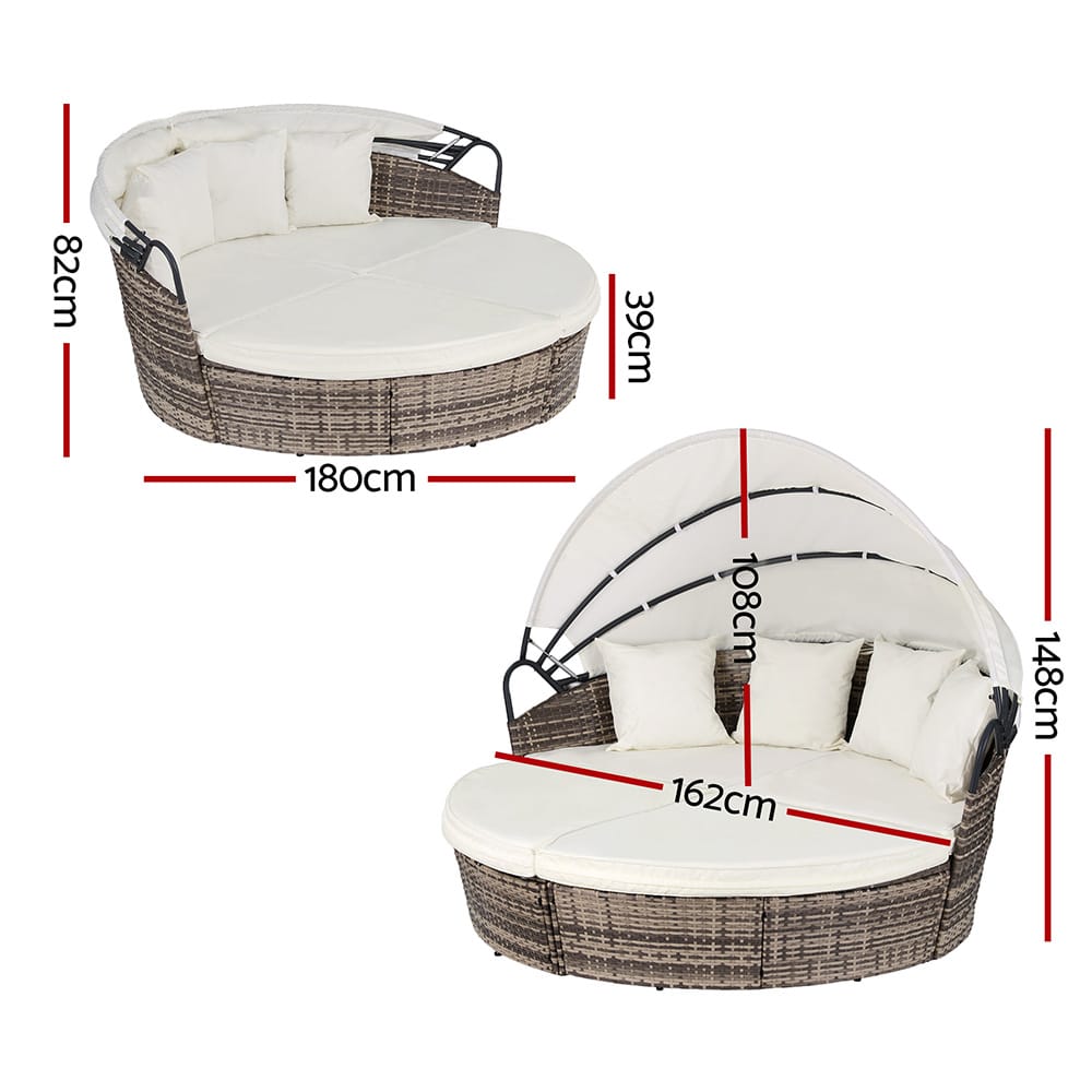 Outdoor Day Bed Lounge Setting 162x180x148cm