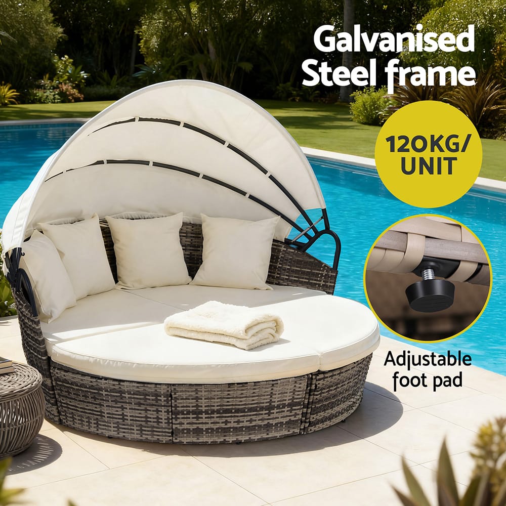 Outdoor Day Bed Lounge Setting 162x180x148cm