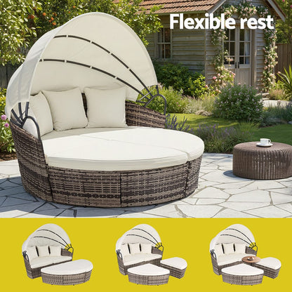Outdoor Day Bed Lounge Setting 162x180x148cm