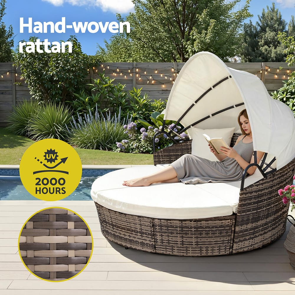 Outdoor Day Bed Lounge Setting 162x180x148cm