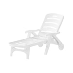 Sun Lounger Folding Chaise Lounge Chair Wheels Patio Outdoor Furniture
