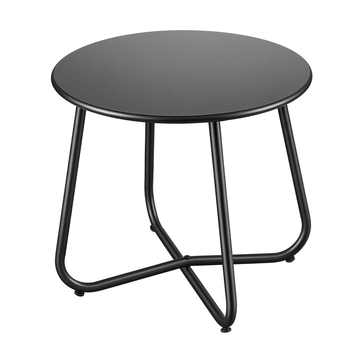 Outdoor Side Table Black Steel 45x45x45cm