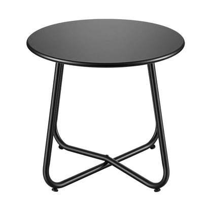 Outdoor Side Table Black Steel 45x45x45cm