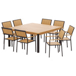 Outdoor Dining Set 9 Piece Wooden Table Chairs Setting