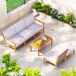 Versatile 5-Seater Wooden Outdoor Sofa Set