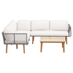 5-Seater Outdoor Sofa Set Wooden Lounge Setting Aluminum