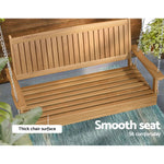 Porch Swing Chair With Chain Outdoor Wooden Bench 2 Seat Teak