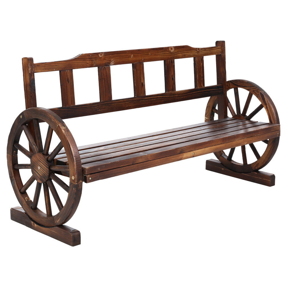 Outdoor Garden Bench Wooden 3 Seater Wagon Chair Lounge Patio