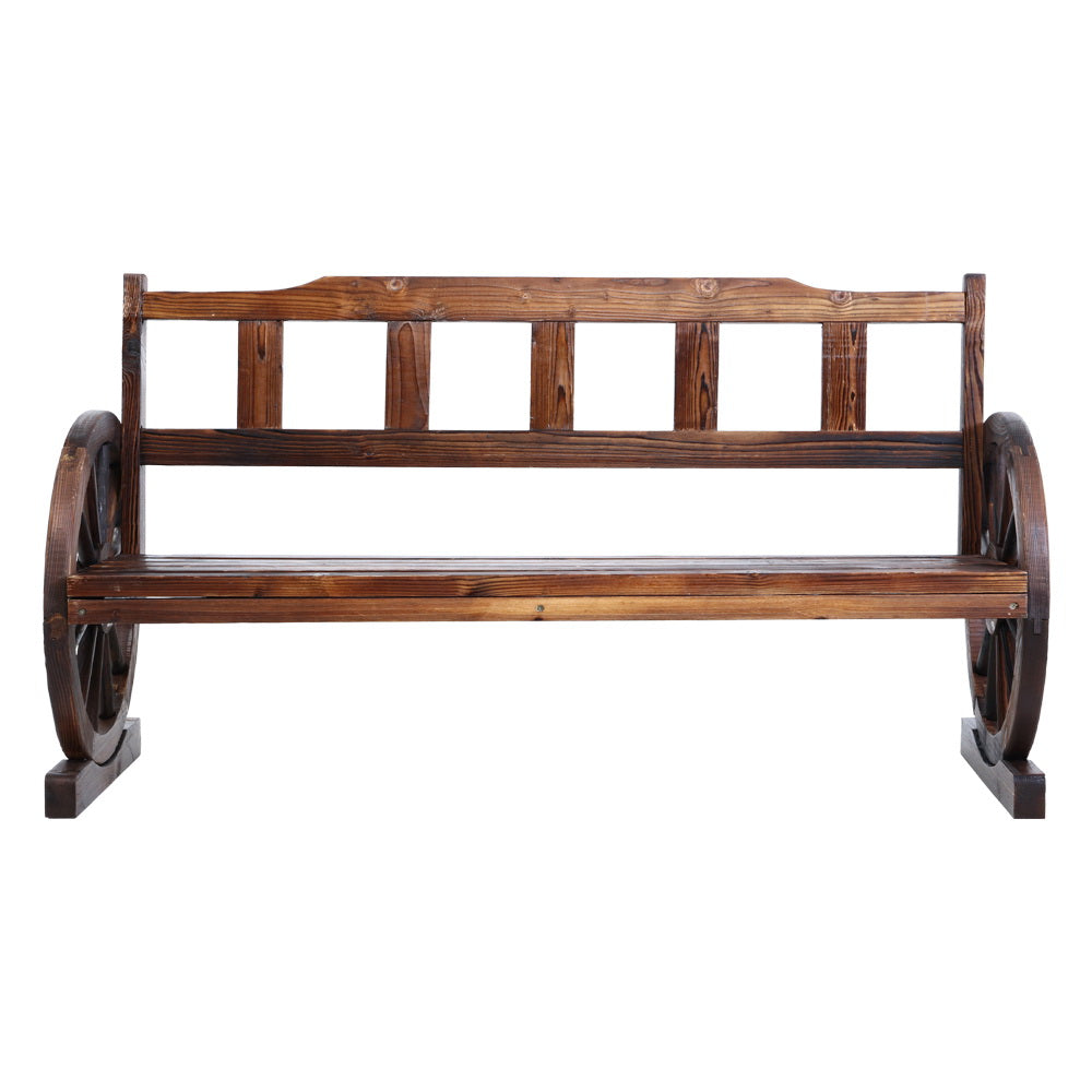 Outdoor Garden Bench Wooden 3 Seater Wagon Chair Lounge Patio