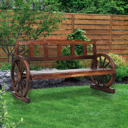 Outdoor Garden Bench Wooden 3 Seater Wagon Chair Lounge Patio