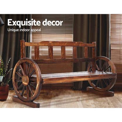 Outdoor Garden Bench Wooden 3 Seater Wagon Chair Lounge Patio