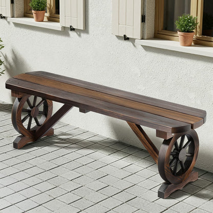Outdoor Wooden Bench Seat 120x28x37cm