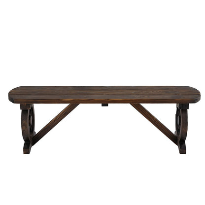 Outdoor Wooden Bench Seat 120x28x37cm