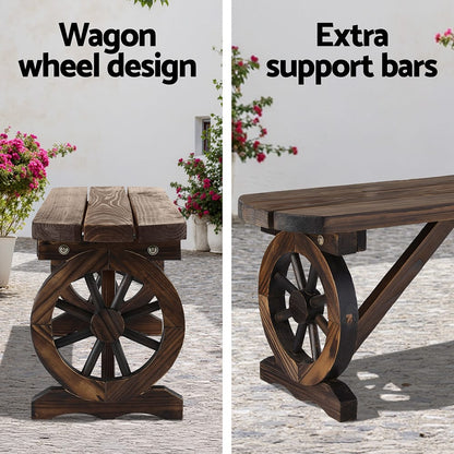 Outdoor Wooden Bench Seat 120x28x37cm