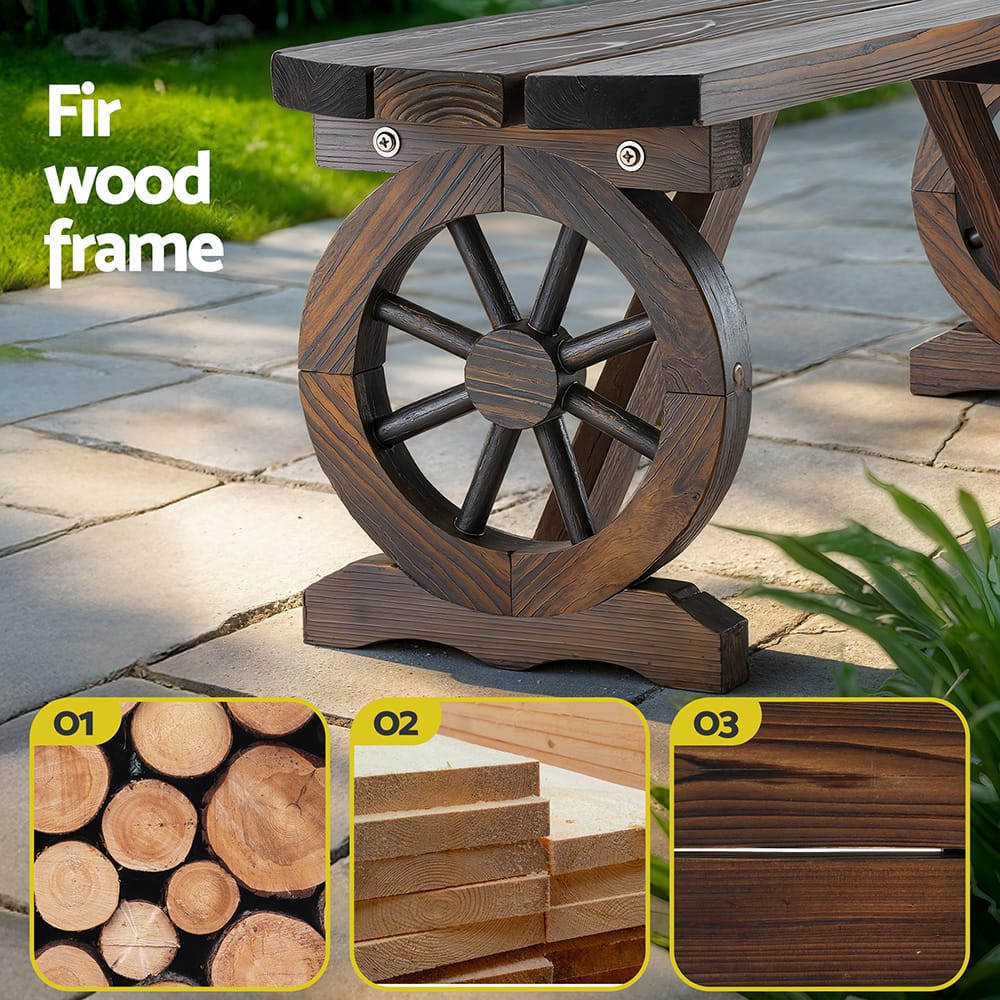 Outdoor Wooden Bench Seat 120x28x37cm