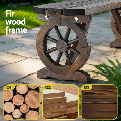 Outdoor Wooden Bench Seat 120x28x37cm