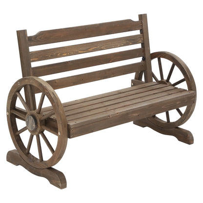 Outdoor Garden Bench Wooden 2 Seat Wagon Chair Patio Teak