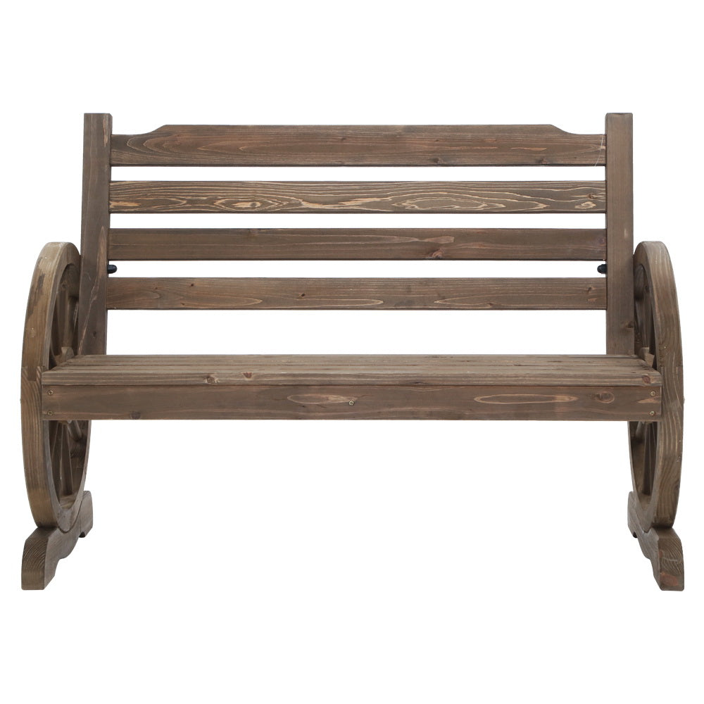 Outdoor Garden Bench Wooden 2 Seat Wagon Chair Patio Teak