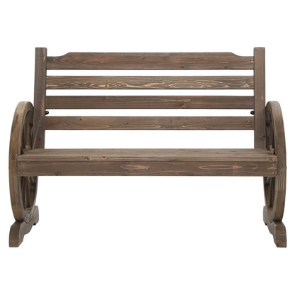 Outdoor Garden Bench Wooden 2 Seat Wagon Chair Patio Teak