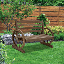 Outdoor Garden Bench Wooden 2 Seat Wagon Chair Patio Teak