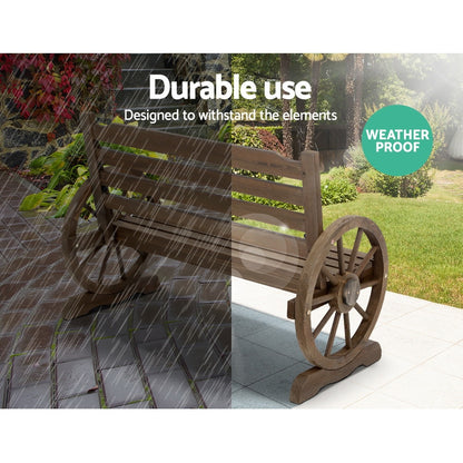 Outdoor Garden Bench Wooden 2 Seat Wagon Chair Patio Teak